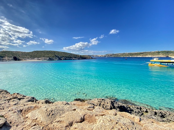 Crystal clear Blue Lagoon on Comino Island in Malta