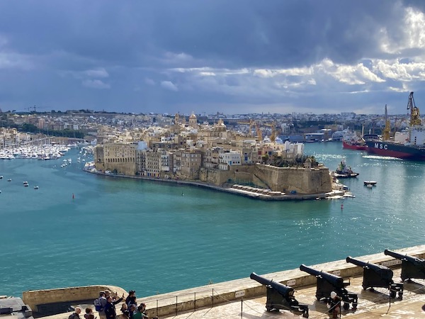 Cannon firing at the Upper Barrakka Gardens in Valletta