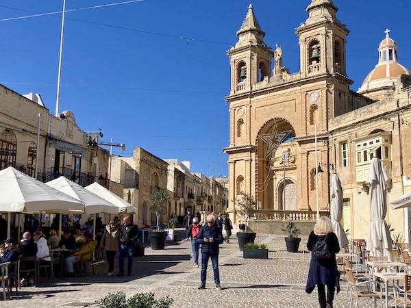 Parish church square in Marsaxlokk Malta