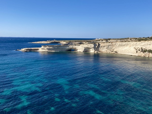 View of Tal Hofriet window from Xrobb L-Għaġin nature park in Marsaxlokk Malta