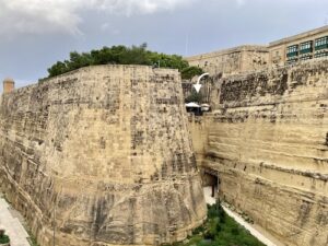 The restaurant's outdoor terrace at Rampila in Valletta Malta