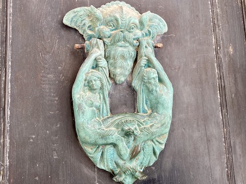 Unique door knocker in Mdina